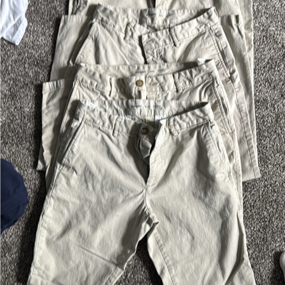Beige Casual Pants
